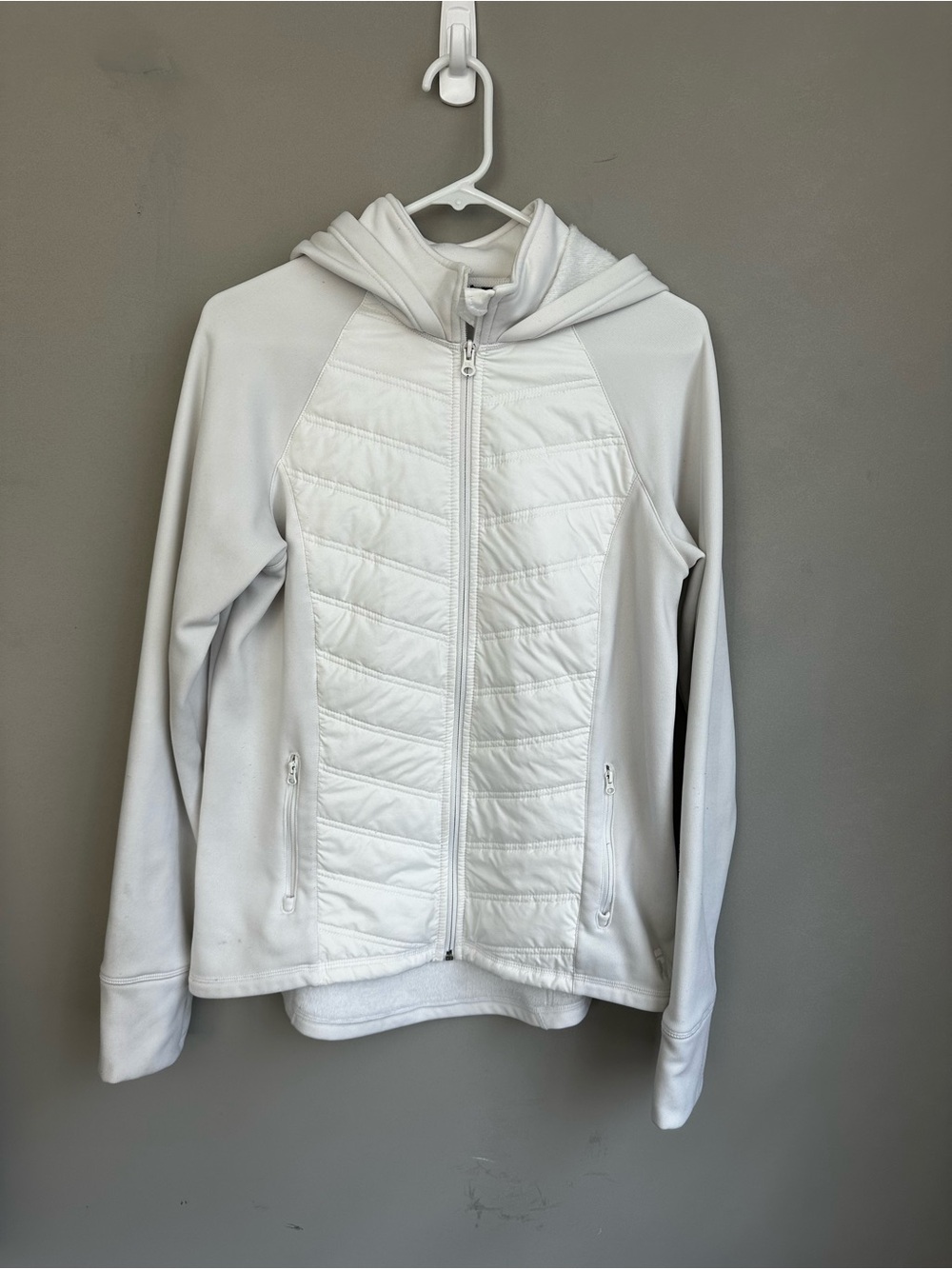 Fila White Hooded Full Zip Athletic Jacket Size Large